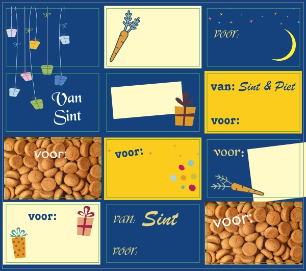 Sinterklaas stickervel blauw