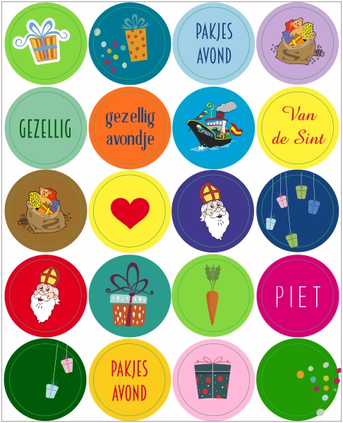 Sinterklaas stickervel
