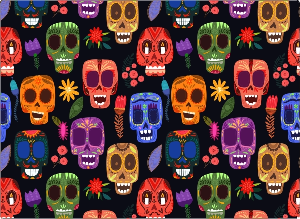 Skull pattern laptop sticker 17 inch