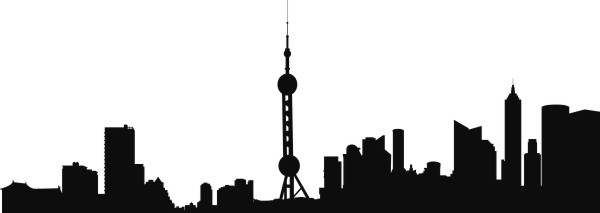 Skyline van Beijing muursticker