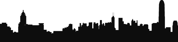 Skyline van Hongkong muursticker