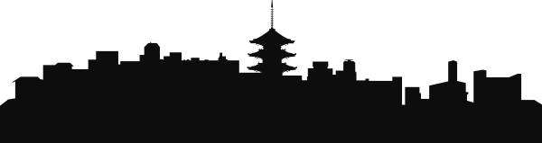 Skyline van Kyoto muursticker