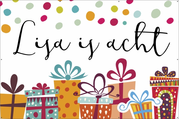 Spandoek 8 jaar verjaardag