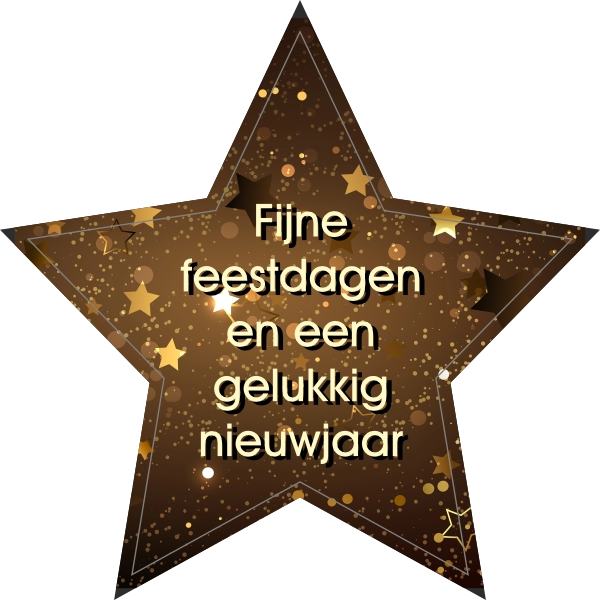 Ster sticker fijne feestdagen