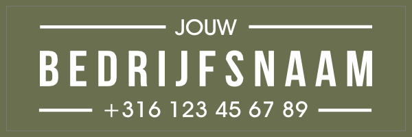 Bedrijfsnaamsticker olijfgroen