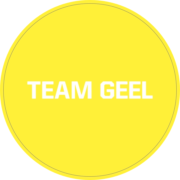 Sticker team geel