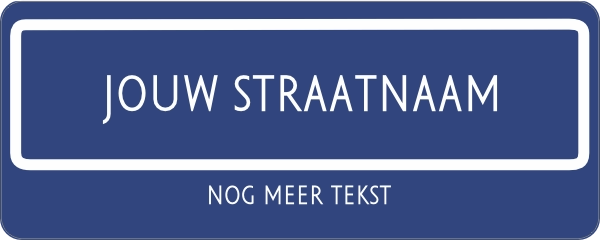 Straatnaambord extra