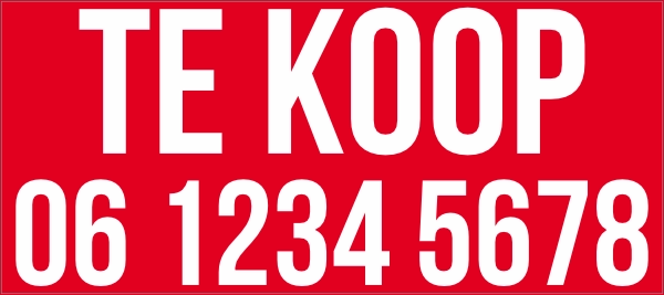 Te koop telefoonnummer sticker