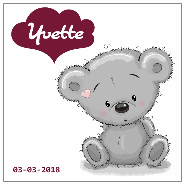 Teddybeer geboortesticker