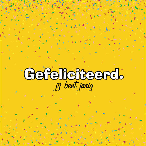 Tegeltje Gefeliciteerd confetti