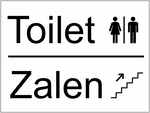 Toilet en Zalen bord
