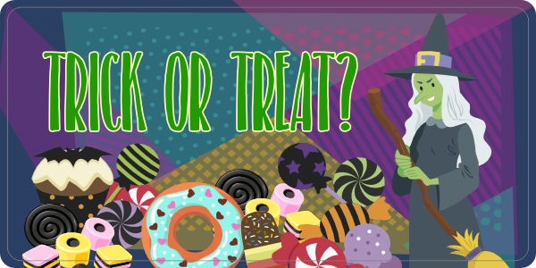 Trick or treat halloween sticker