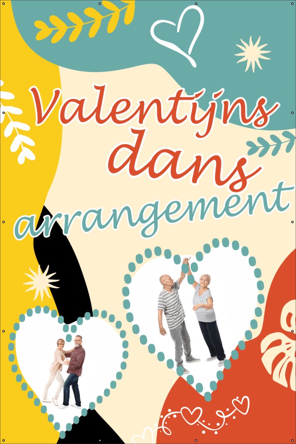 Valentijns dans arrangement spandoek
