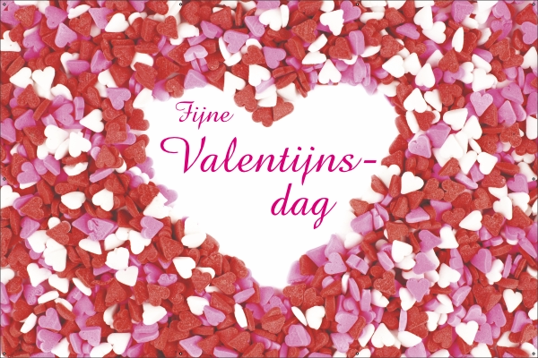Valentijnsdag  Hartjes spandoek