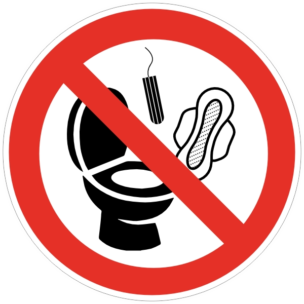 Verbod doorspoelen sticker