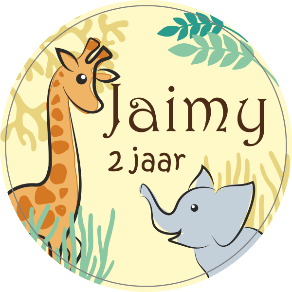 Safari verjaardag sticker
