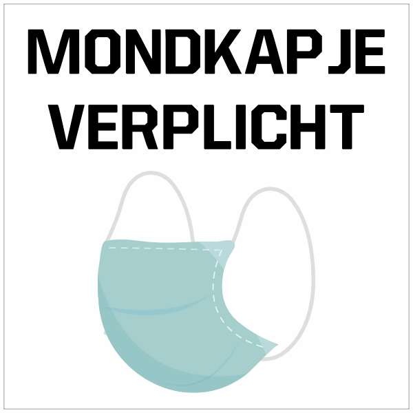 Verplicht mondkapjes dragen sticker