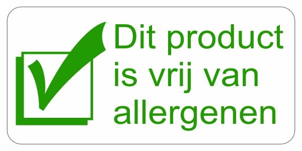 Vrij van allergenen sticker