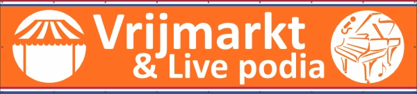Vrijmarkt spandoek