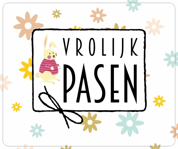 Vrolijk Pasen floral sticker