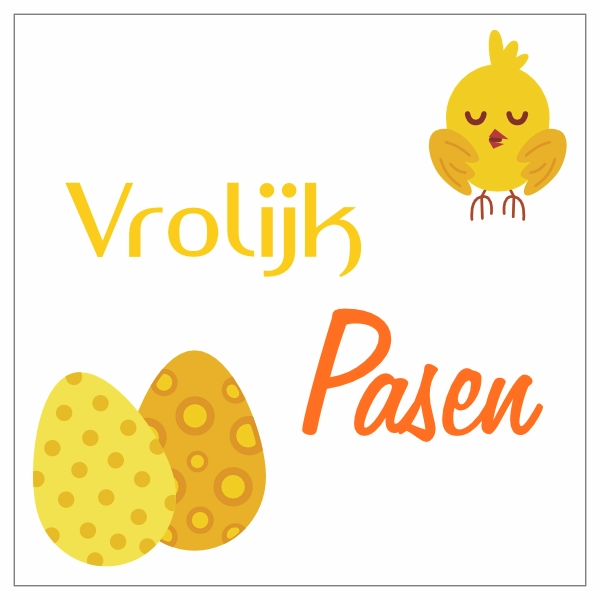 Vrolijk Pasen sticker vierkant