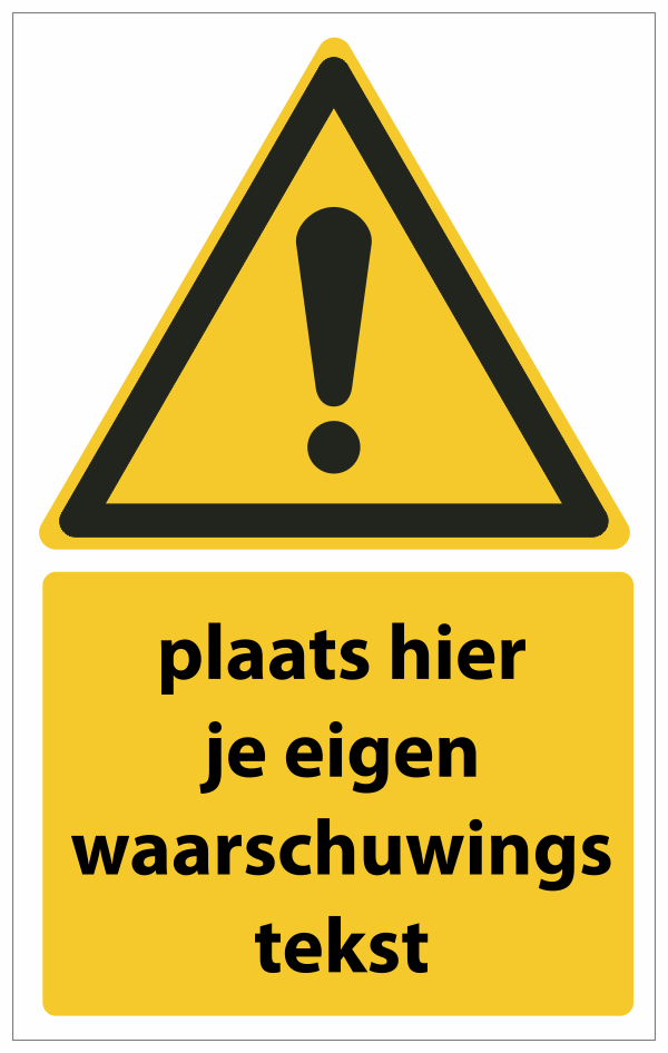 W001 Met waarschuwingstekst sticker