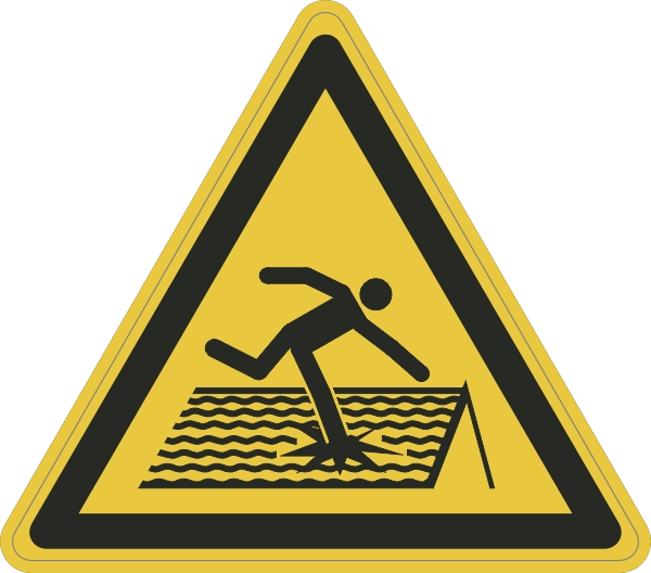 W036 Instortingsgevaar dak sticker