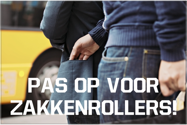 Waarschuwing voor zakkenrollers sticker