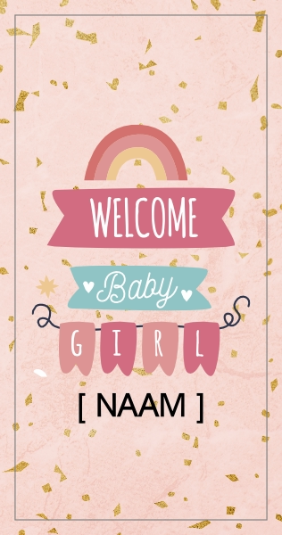 Welcome baby girl handdoek met naam