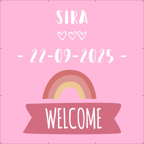 Welcome geboorte meisje spandoek