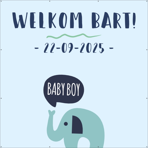 Welkom baby boy spandoek