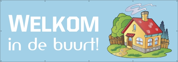 Welkom in de buurt spandoek