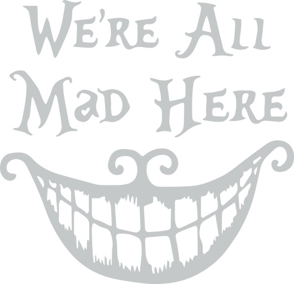 We are all mad here muursticker