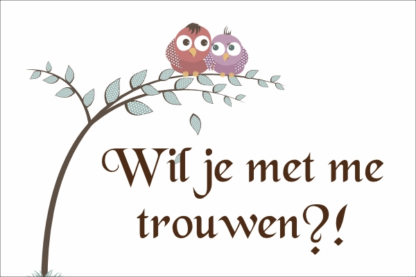 Wil je met me trouwen spandoek