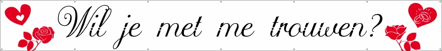 Wil je met me trouwen spandoek