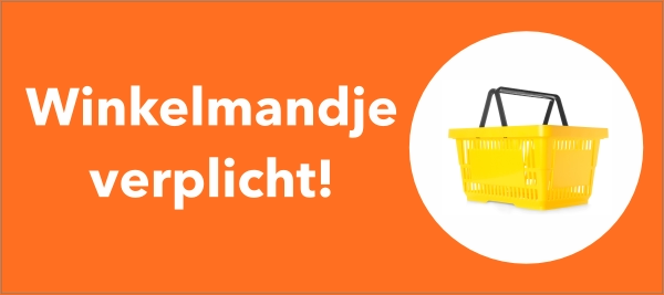 Winkelmandje verplicht sticker