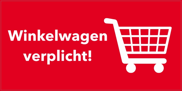 Winkelwagen verplicht sticker