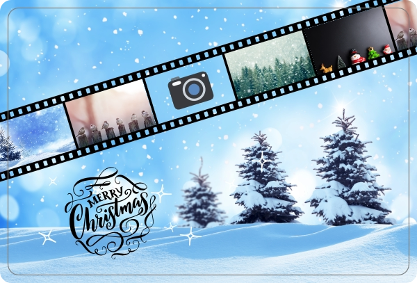 Winter Kerst Fotostrip Fleecedeken