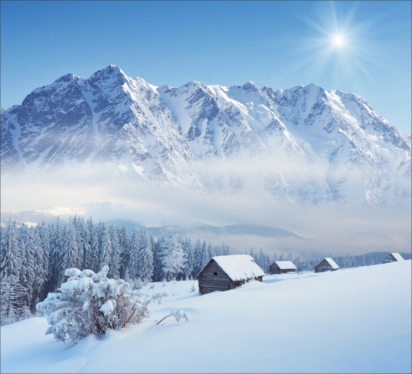 Winterlandschap Tuindoek
