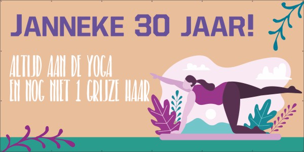 Yoga 30 jaar spandoek