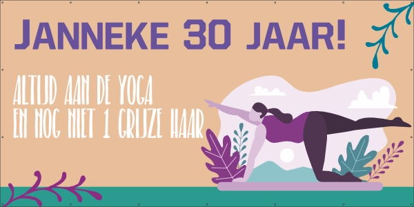 Yoga 30 jaar spandoek