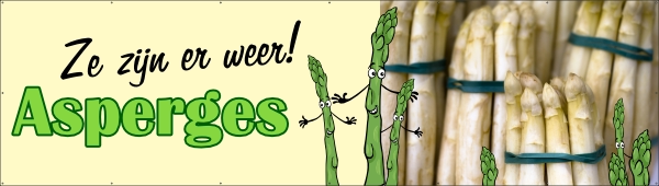 ze zijn er weer asperges spandoek
