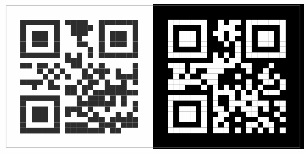 Zilver metallic sticker met QR codes