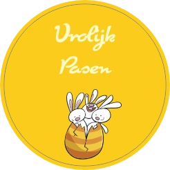 Vrolijk Pasen sticker rond