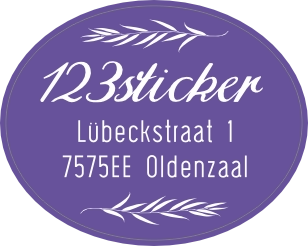 adres sticker lavendel
