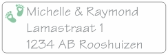Sticker wisselende adressen geboorte