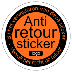 Anti retour sticker met eigen logo