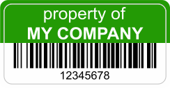 Asset eigendom sticker groen