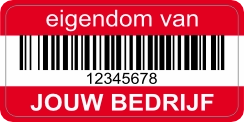 asset eigendom sticker rood