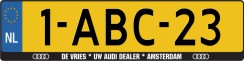 Audi dealer (voorbeeld) kentekenplaathouder